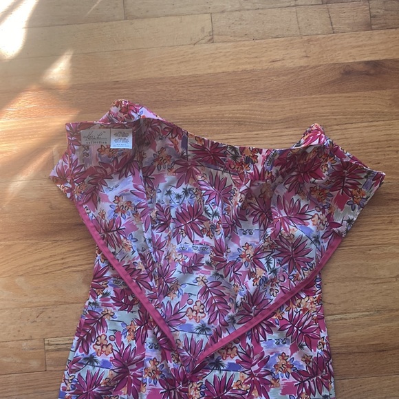 Kathie Lee Floral Tropical Short Sleeve Dress - Picture 6 of 7